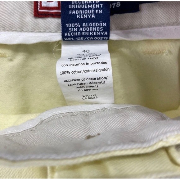 CHAPS Shorts Mens Size 40 Pastel Yellow Cotton Chino Casual Flat Front 4 Pocket - Picture 4 of 8